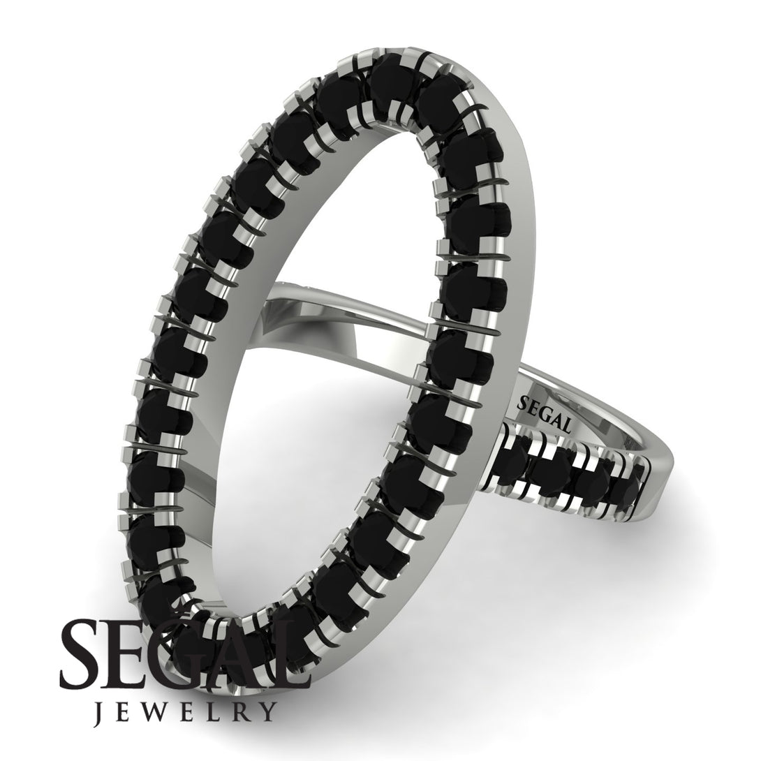 Oval Black Diamond Ring - Aubree No. 9